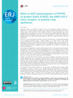 Research paper thumbnail of Effect of <i>ACE1</i> polymorphism rs1799752 on protein levels of ACE2, the SARS-CoV-2 entry receptor, in alveolar lung epithelium