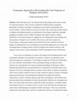 Research paper thumbnail of A Jamesian Approach to Reconciling the True Purposes of Religion and Science