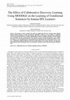 Research paper thumbnail of The Effect of Collaborative Discovery Learning Using MOODLE on the Learning of Conditional Sentences by Iranian EFL Learners