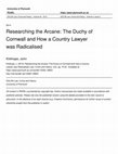 Research paper thumbnail of Researching the Arcane: The Duchy of Cornwall and How a Country Lawyer was Radicalised