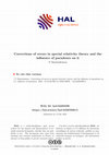 Research paper thumbnail of Corrections of errors in Special Relativity theory and the influence of paradoxes on it