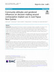 Research paper thumbnail of Community attitudes and gendered influences on decision making around contraceptive implant use in rural Papua New Guinea