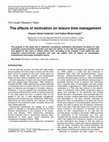 Research paper thumbnail of The effects of motivation on leisure time management