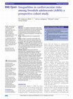 Research paper thumbnail of Inequalities in cardiovascular risks among Swedish adolescents (ABIS): a prospective cohort study