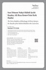 Research paper thumbnail of Son Dönem Nakşî-Hâlidî Şeyhi Kaşıkçı Ali Rıza Konevî ve Kırk Hadisi