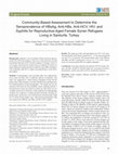 Research paper thumbnail of Community-Based Assessment to Determine the Seroprevalence of HBsAg, Anti-HBs, Anti-HCV, HIV, and Syphilis for Reproductive-Aged Female Syrian Refugees Living in Sanliurfa, Turkey