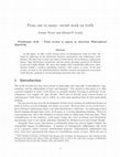 Research paper thumbnail of From one to many: recent work on truth