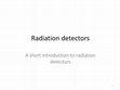 Research paper thumbnail of Radiation Interaction with Matter