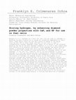 Research paper thumbnail of Storing hydrogen, by enhancing diamond powder properties with CaF2 and KF for use in fuel cells