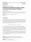 Research paper thumbnail of Pochhammer symbol with negative indices. A new rule for the method of brackets