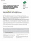 Research paper thumbnail of Dying in times of COVID-19: Experiences in different care settings – An online questionnaire study among bereaved relatives (the CO-LIVE study)