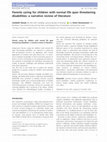 Research paper thumbnail of Parents caring for children with normal life span threatening disabilities: a narrative review of literature