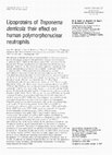 Research paper thumbnail of Lipoproteins of Treponema denticola: their effect on human polymorphonuclear neutrophils