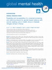 Research paper thumbnail of Feasibility and acceptability of a universal screening and referral protocol for gender-based violence with women seeking care in health clinics in Dadaab refugee camps in Kenya