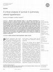 Research paper thumbnail of A critical analysis of survival in pulmonary arterial hypertension