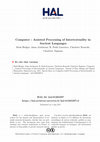 Research paper thumbnail of Computer - Assisted Processing of Intertextuality in Ancient Languages