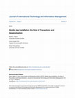 Research paper thumbnail of Mobile App Installation: the Role of Precautions and Desensitization