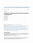 Research paper thumbnail of An Exploration of Mobile Device Security Artifacts At Institutions Of Higher Education