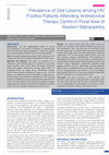 Research paper thumbnail of Prevalence of Oral Lesions among HIV Positive Patients Attending Antiretroviral Therapy Centre in Rural Area of Western Maharashtra