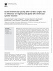 Research paper thumbnail of Acute biventricular pacing after cardiac surgery has no influence on regional and global left ventricular systolic function