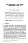 Research paper thumbnail of Please Like and Share! A Frame Analysis of Opinion Articles in Online News