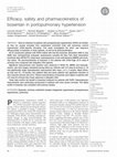 Research paper thumbnail of Efficacy, safety and pharmacokinetics of bosentan in portopulmonary hypertension