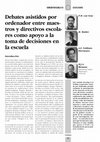 Research paper thumbnail of Debates asistidos por ordenador entre maestros y directivos escolares como apoyo a la toma de decisiones en la escuela