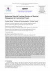 Research paper thumbnail of Enhancing Material Tracking Practices of Material Management inConstruction Project