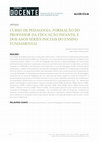 Research paper thumbnail of Curso de pedagogia: Formação do professor da educação infantil e dos anos iniciais do ensino fundamental