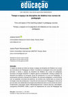 Research paper thumbnail of Tempo e espaço da disciplina de didática nos cursos de pedagogia