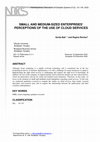 Research paper thumbnail of Small and Medium-Sized Enterprises’ Perceptions of the Use of Cloud Services