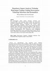 Research paper thumbnail of Regulatory Impact Analysis Terhadap Rancangan Undang-Undang Konvergensi Teknologi Informasi dan Komunikasi