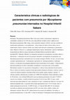 Research paper thumbnail of Característica clínicas e radiológicas de pacientes com pneumonia por Mycoplasma pneumoniae internados no Hospital Infantil Sabará