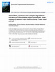 Research paper thumbnail of Antioxidant, cytotoxic and catalytic degradation efficiency of controllable phyto-synthesised silver nanoparticles with high stability using <i>Cordia myxa</i> extract