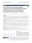 Research paper thumbnail of Personality traits and polymorphisms of genes coding neurotransmitter receptors or transporters: review of single gene and genome-wide association studies