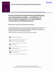 Research paper thumbnail of Person-centered and experiential psychotherapy and transactional analysis – contributions of two humanistic approaches to challenging or confounded counselling situations