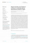 Research paper thumbnail of Migrant families and Children’s inclusion in culturally diverse educational contexts in Spain