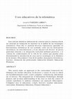 Research paper thumbnail of Usos educativos de la telemática