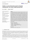 Research paper thumbnail of Syllable as a unit of information transfer in linguistic communication: The entropy syllable parsing model