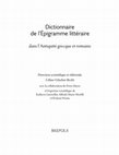 Research paper thumbnail of Dictionnaire de l'Epigramme littéraire dans l'Antiquité grecque et romaine: HORACE