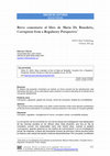 Research paper thumbnail of Breve comentario al libro de Maria De Benedetto, Corruption from a Regulatory Perspective