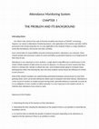 Research paper thumbnail of Attendance Monitoring System CHAPTER I THE PROBLEM AND ITS BACKGROUND