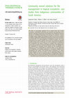 Research paper thumbnail of Community owned solutions for fire management in tropical ecosystems: case studies from Indigenous communities of South America