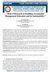 Research paper thumbnail of "Role of Research in Enabling Accountable Management Education and its Sustainability"