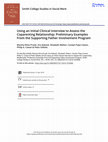 Research paper thumbnail of Using an Initial Clinical Interview to Assess the Coparenting Relationship: Preliminary Examples From the Supporting Father Involvement Program