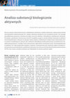 Research paper thumbnail of Analiza substancji biologicznie aktywnych