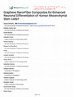 Research paper thumbnail of Graphene nanofiber composites for enhanced neuronal differentiation of human mesenchymal stem cells