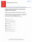 Research paper thumbnail of Prediction of flow rate of karstic springs using support vector machines