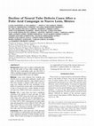 Research paper thumbnail of Decline of neural tube defects cases after a folic acid campaign in Nuevo León, México