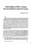 Research paper thumbnail of Yetişkin Bağlanma Stilleri ve Çalışma Davranışı: Hekimlerle Yapılan Bir Çalışma